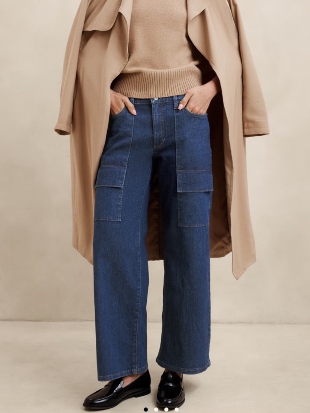 Banana Republic Mid Rise Wide Leg Cargo Jean